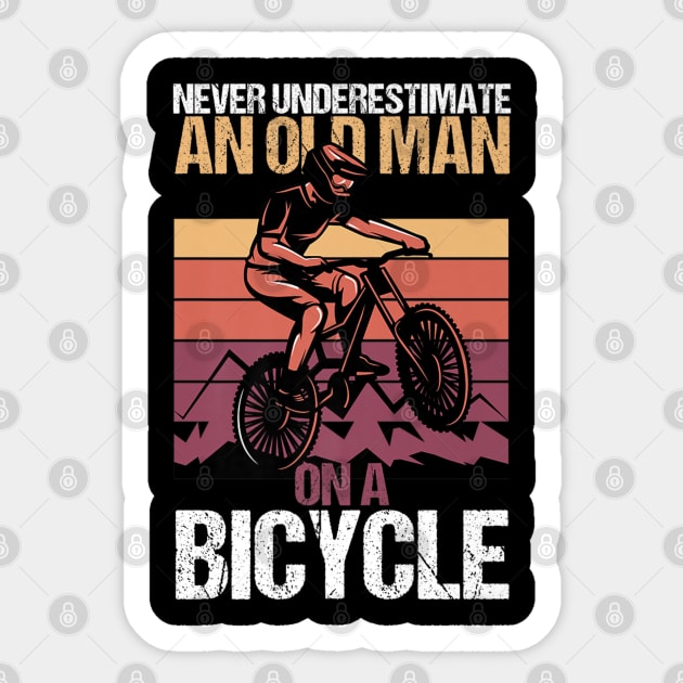 Never Underestimate An Old Guy With A Bicycle Sticker by rhazi mode plagget